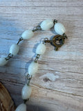 Venetian Murano Glass Vintage White Bird Necklace