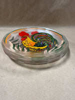 Set Of 4 Hand Painted Rooster Plates