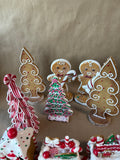 Gingerbread Style Holiday Decoration Pieces - 7 Pieces