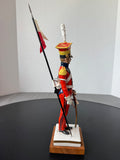 Chevau Leger Lanciers Van Gerdinge Sitzendorf Porcelain French Soldier with Wooden Base & Box