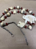 Carved Bone Elephant Necklace