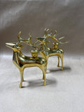 Brass Reindeer Candle Holders - Pair