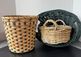 Trio of Green & Natural Woven Baskets