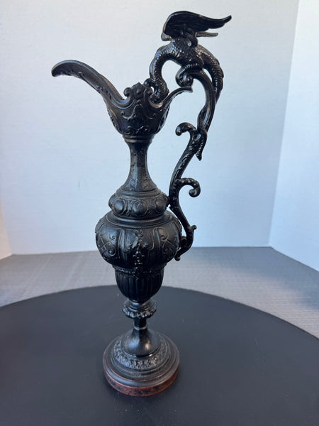 Cast Iron Vintage Dragon Handled Ewer