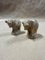 Pair Of Marble Bear Cub Figurines