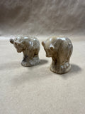 Pair Of Marble Bear Cub Figurines