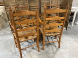 Set of (4) Ladder Back Chairs with Rush Seats