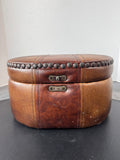 Leather Colorblock Rustic Studded Keepsake Box