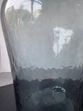 Dimpled Smoke Gray Glass Demijohn Vase