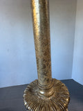 Pair of Gold Leaf Style Metal & Glass Buffet Lamps (WORKS)