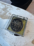 Weight Watchers Vintage Black Enamel Gold Tone Pin in Box