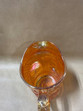 Imperial Glass Star Medallion Iridized Carnival Glass Marigold Pitcher
