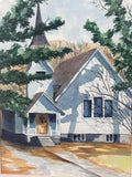 Original Watercolor Of Church by G.L. Rudd;  Signed