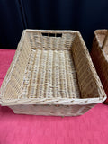 Pair of Light Brown Woven Storage Baskets