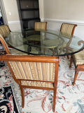Oval Glass Top Dining Table with (6) Chairs by Councill ***HEAVY ITEM***READ DESCRIPTION CAREFULLY***