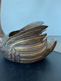 Bronze Tone Brass Large Vintage Swan Planter