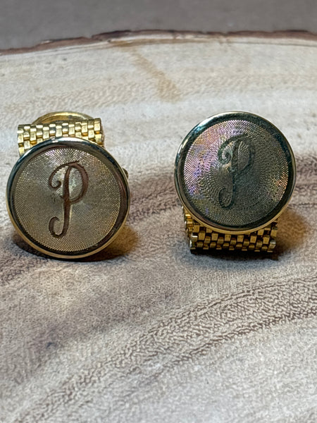 Gold Cuff Links (Initial P)