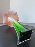 Murano Style Large Calla Lily Art Glass Flower Vase