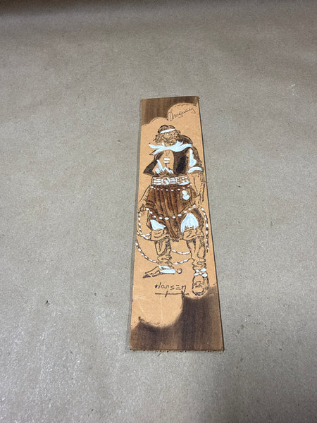 Native American Painted Leather Wall Hanging