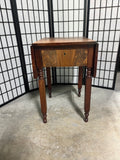 Antique Drop Leaf Accent Table with Drawer