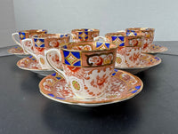 12-Piece Royal Stuart Spencer Stevenson England Bone China Demitasse Cups & Saucers Set