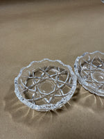 Pair Of Clear Glass Salt Cellars