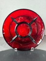 (C) Luminarc France Cristal d’Arques Ruby Red Divided Dish