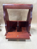 Mahogany Wood Desktop Letter Organizer Box Caddy