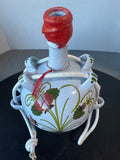 Faenza Italian Majolica Garofano Carnation Large Vintage Pottery Wine Flask