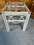 Wicker & Glass Side Table ***AS IS***