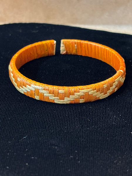 Orange Woven Lauhala Bracelet