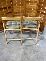 Pair of Folding Chairs with Seat Cushions