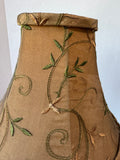 Ornate Resin & Metal Lamp with Botanical Shade (WORKS)