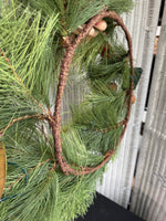 Faux Fir & Hollyberries Wreath with Lights