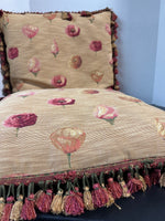 Pair of Floral Throw Pillows with Tassels