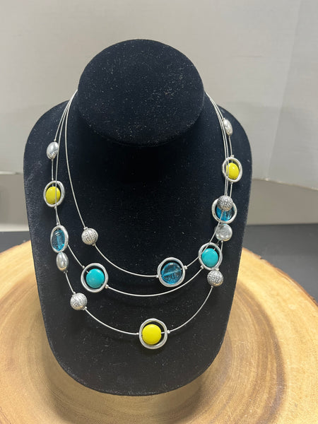 "Crystal Collection" Three Strand Necklace