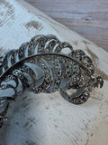 Kenneth Jay Lane Silver Tone Feather Plume Brooch