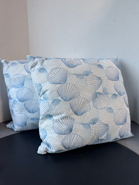 Pair of Seashell Embroidered Throw Pillows