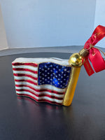 Waterford 2001-2002 Holiday Heirloom Glass American Flag Ornament (2 AVAILABLE—PRICED INDIVIDUALLY AT $28 EACH)