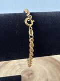 18K Gold Rope Chain Bracelet (3.7g)