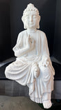 XL Textured White Sitting Zen Buddha AS IS (READ DESCRIPTION CAREFULLY)