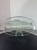 Goran & Warff for Kosta Boda Iridescent Vintage Fish Art Glass Platter