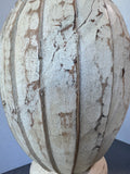 Shabby Chic Distressed Cream Wooden Decorative Finial AS IS (READ DESCRIPTION CAREFULLY)