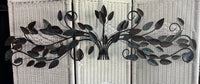 Bronzed & Dusty Blue Metal Scroll Tree Wall Art