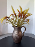 Hammered Metal Pitcher with Artificial Cattails
