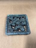 Distressed Blue Leaf Trivet
