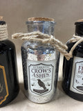 Set Of 3 Halloween Potion Bottles