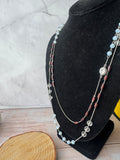 Ann Taylor Loft Double Layered Brown & Clear Beaded Necklace