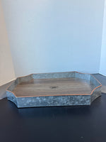 Mapleview Farmhouse Galvanized Tin & Wood Tray