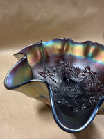 Amethyst Carnival Glass Bowl 
Northwood Star of David With Bows